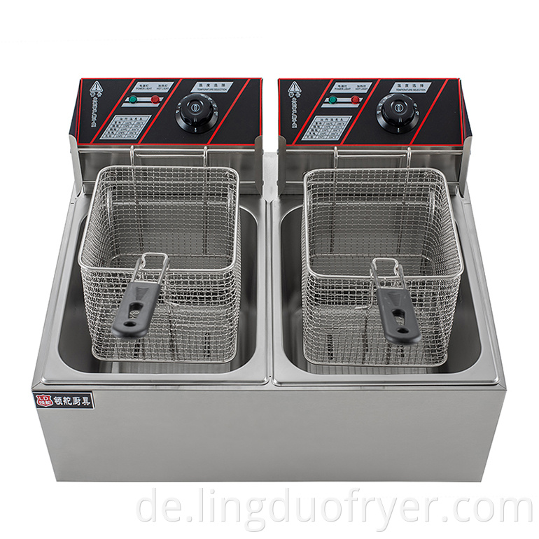 8l 8l Double Baskets Electric Fryer Front